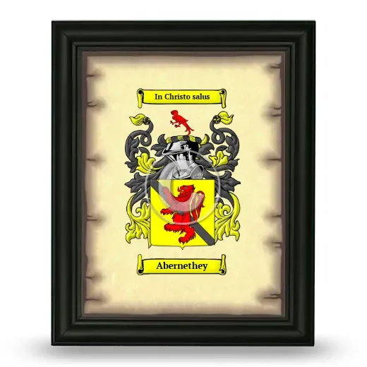 Abernethey Coat of Arms Framed - Black