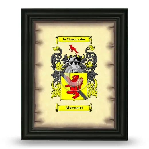 Abernetti Coat of Arms Framed - Black