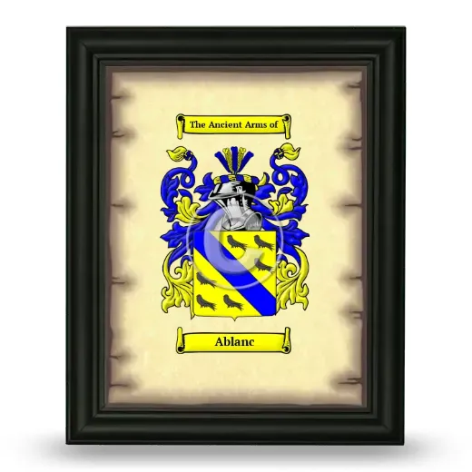 Ablanc Coat of Arms Framed - Black