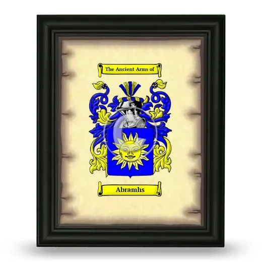 Abramhs Coat of Arms Framed - Black