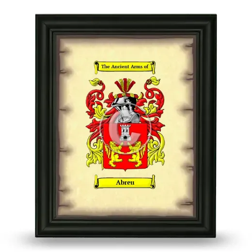 Abreu Coat of Arms Framed - Black
