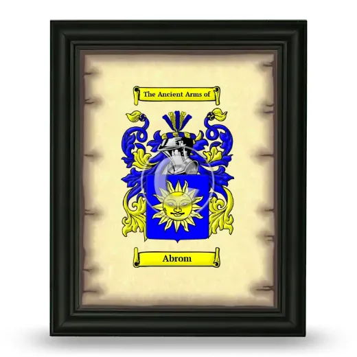 Abrom Coat of Arms Framed - Black