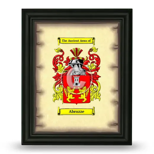 Abruzze Coat of Arms Framed - Black