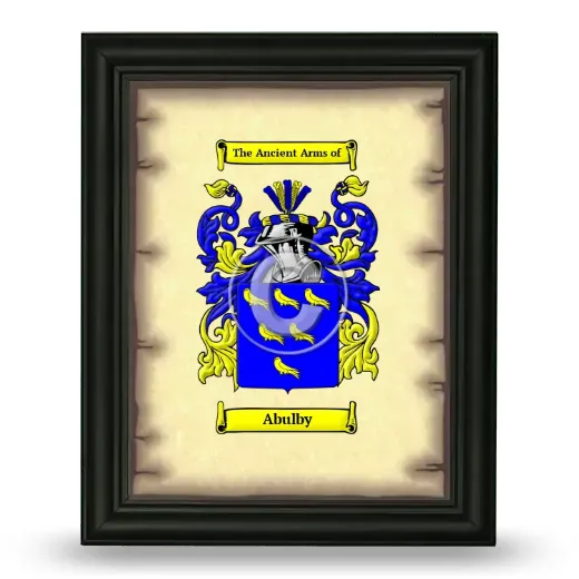 Abulby Coat of Arms Framed - Black