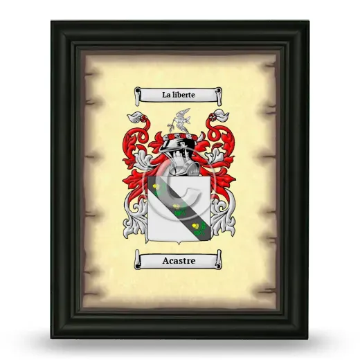 Acastre Coat of Arms Framed - Black
