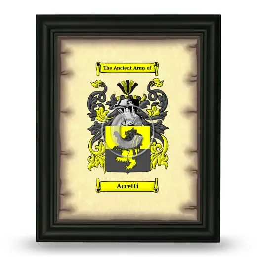 Accetti Coat of Arms Framed - Black