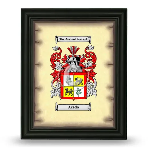 Acedo Coat of Arms Framed - Black