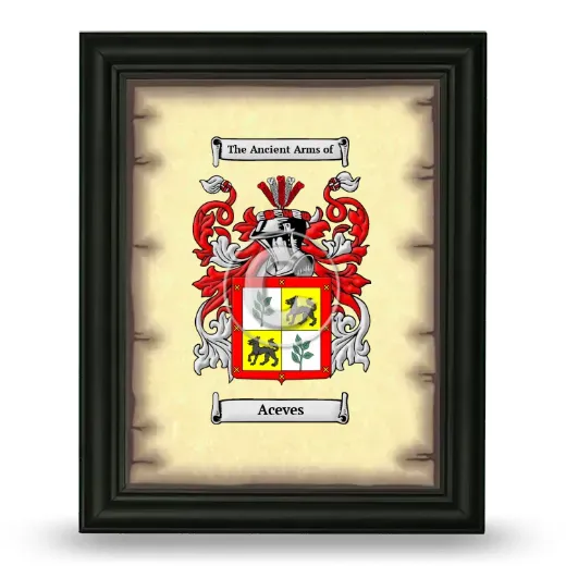 Aceves Coat of Arms Framed - Black