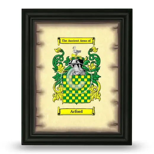 Acford Coat of Arms Framed - Black