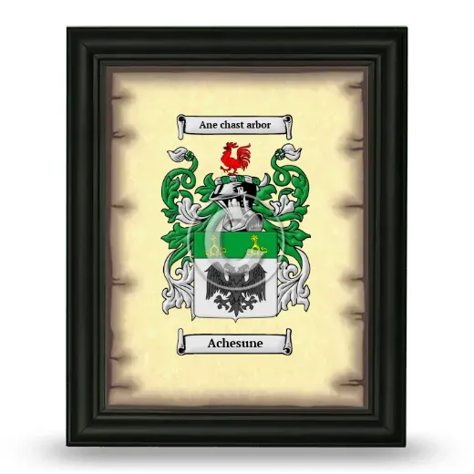 Achesune Coat of Arms Framed - Black