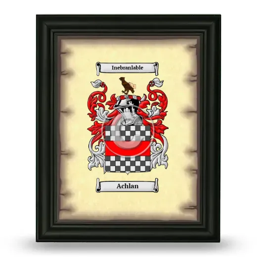 Achlan Coat of Arms Framed - Black
