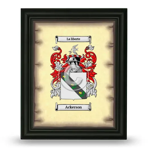 Ackerson Coat of Arms Framed - Black
