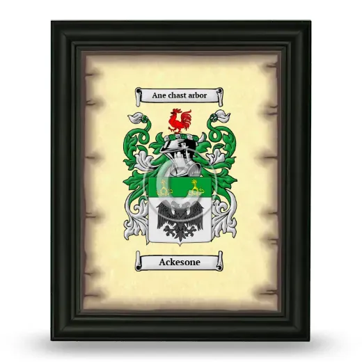 Ackesone Coat of Arms Framed - Black