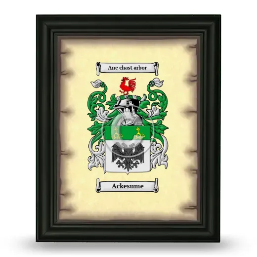 Ackesume Coat of Arms Framed - Black