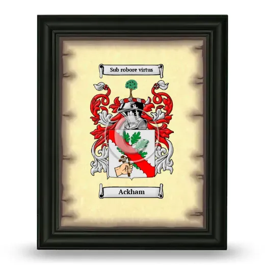 Ackham Coat of Arms Framed - Black
