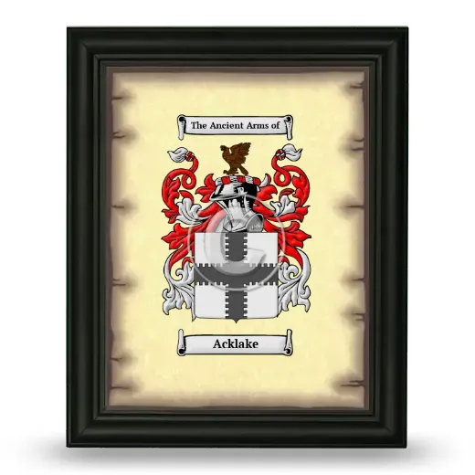 Acklake Coat of Arms Framed - Black