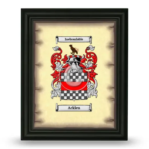 Acklen Coat of Arms Framed - Black
