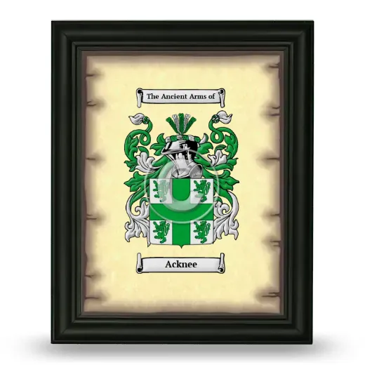 Acknee Coat of Arms Framed - Black