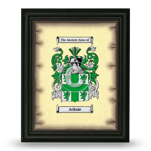 Acknie Coat of Arms Framed - Black