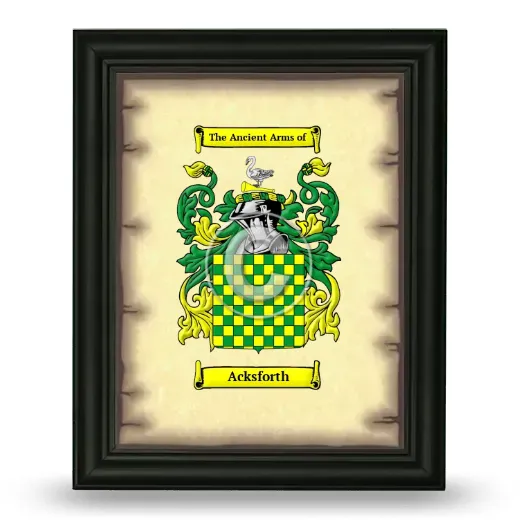 Acksforth Coat of Arms Framed - Black