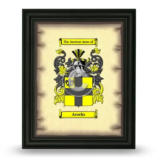 Acocks Coat of Arms Framed - Black