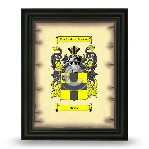 Acox Coat of Arms Framed - Black