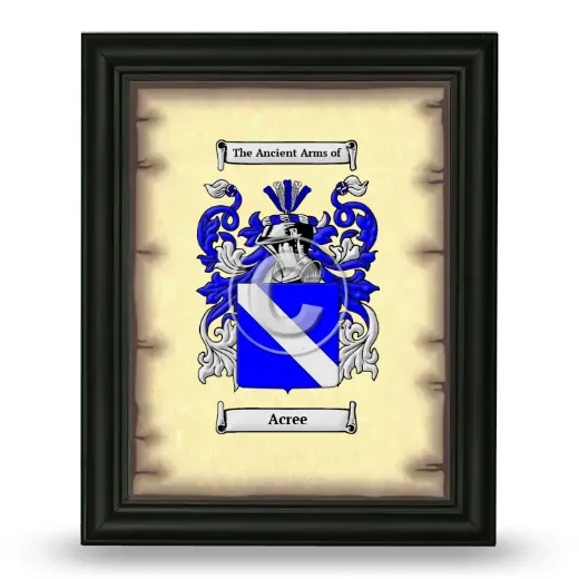 Acree Coat of Arms Framed - Black