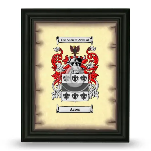 Acres Coat of Arms Framed - Black
