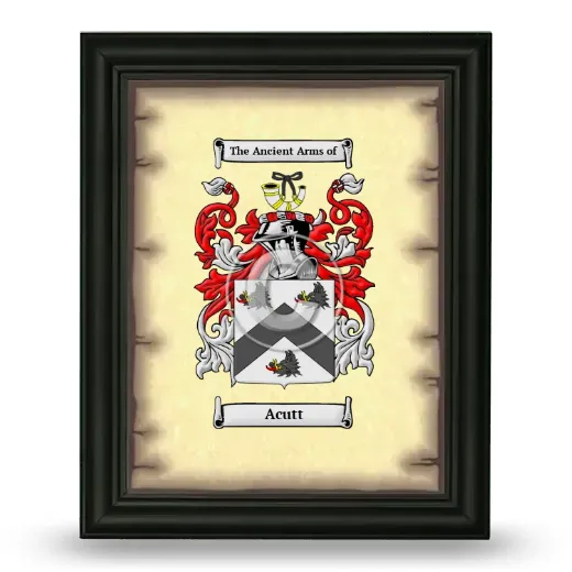 Acutt Coat of Arms Framed - Black