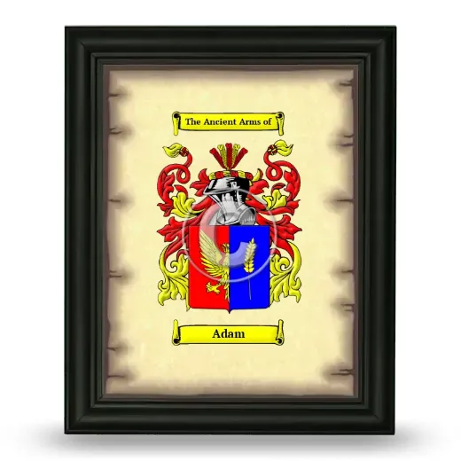 Adam Coat of Arms Framed - Black