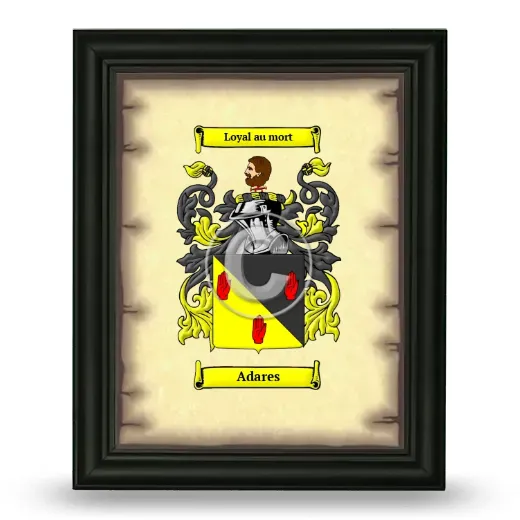 Adares Coat of Arms Framed - Black