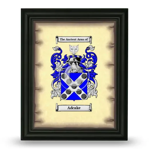 Adcake Coat of Arms Framed - Black