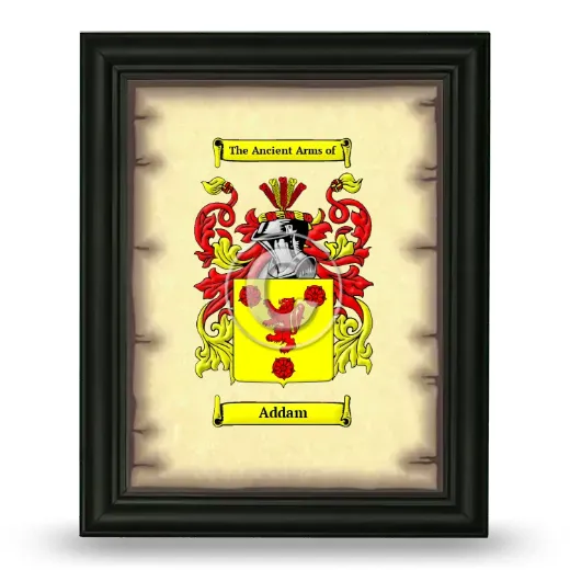 Addam Coat of Arms Framed - Black