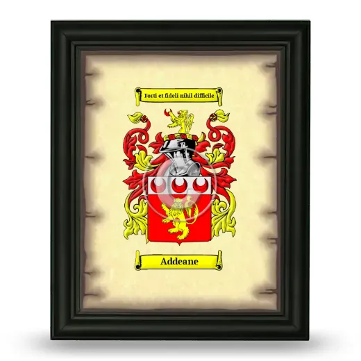 Addeane Coat of Arms Framed - Black