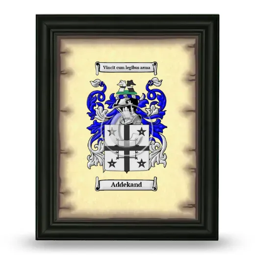 Addekand Coat of Arms Framed - Black