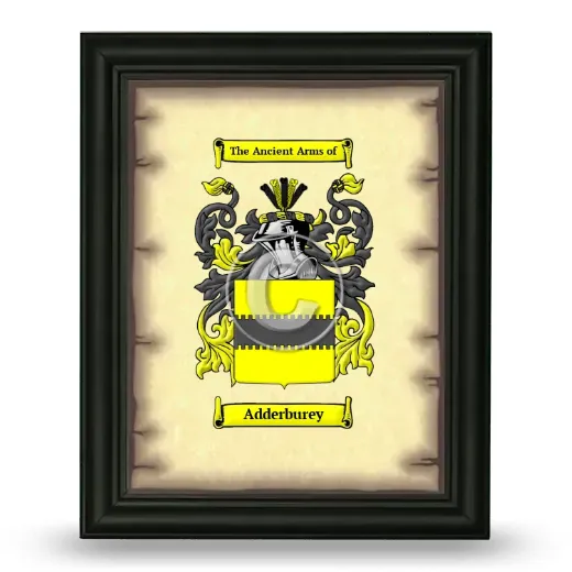 Adderburey Coat of Arms Framed - Black
