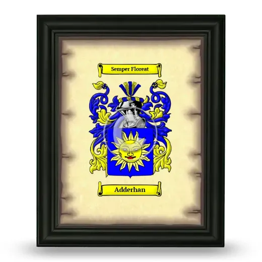 Adderhan Coat of Arms Framed - Black