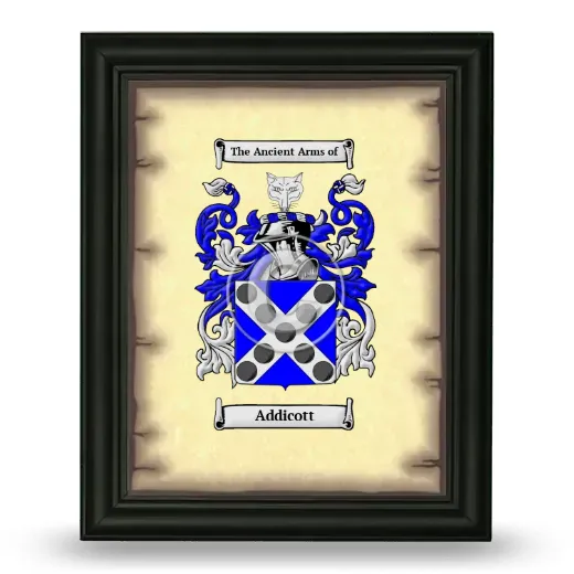 Addicott Coat of Arms Framed - Black