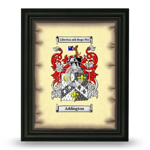 Addington Coat of Arms Framed - Black