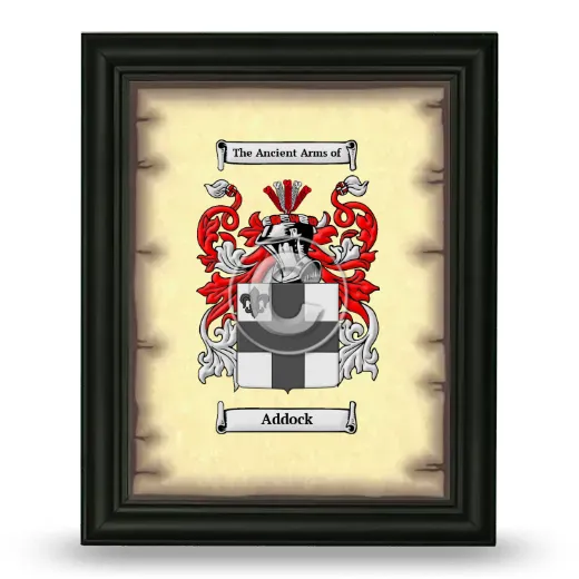 Addock Coat of Arms Framed - Black