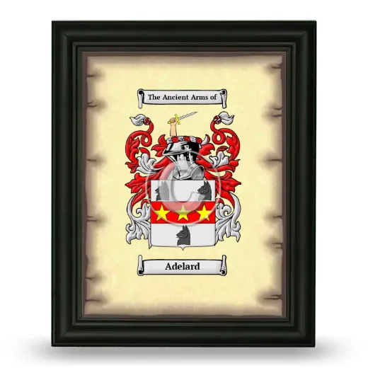 Adelard Coat of Arms Framed - Black