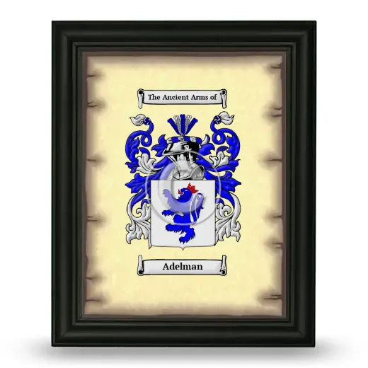 Adelman Coat of Arms Framed - Black