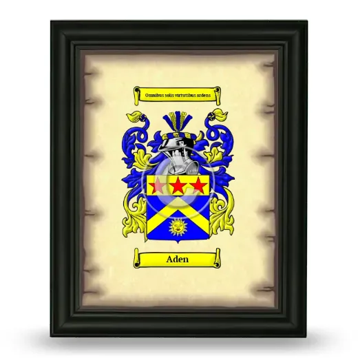 Aden Coat of Arms Framed - Black