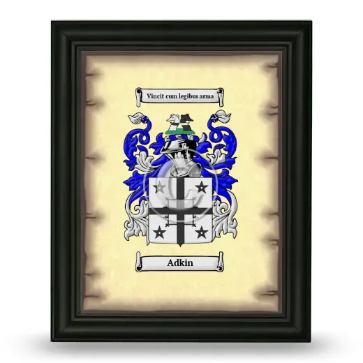 Adkin Coat of Arms Framed - Black