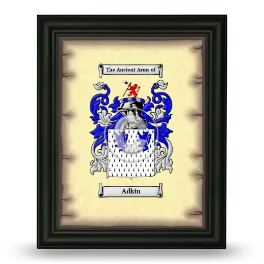Adkin Coat of Arms Framed - Black