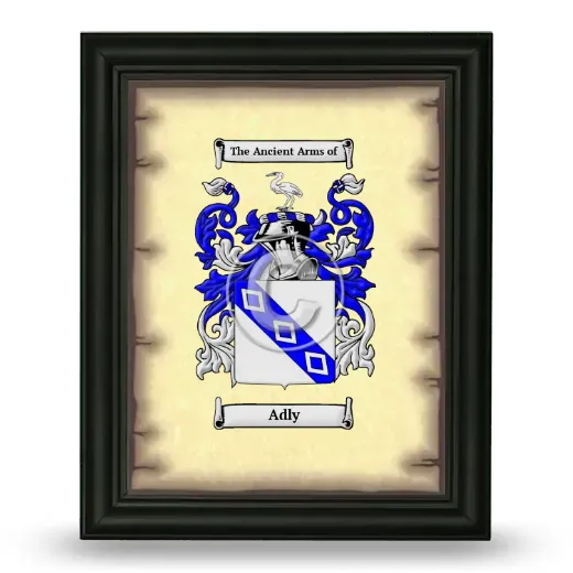 Adly Coat of Arms Framed - Black