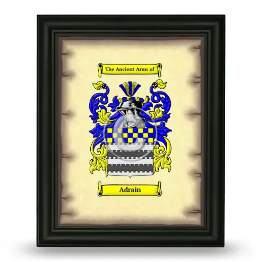Adrain Coat of Arms Framed - Black