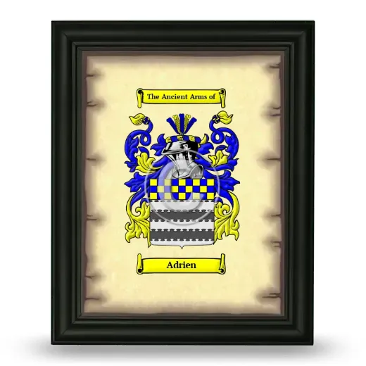 Adrien Coat of Arms Framed - Black