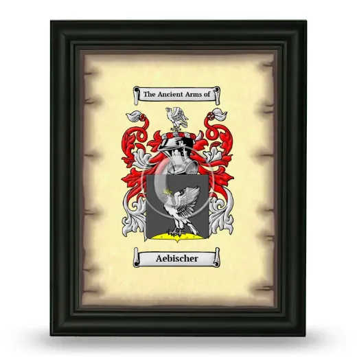 Aebischer Coat of Arms Framed - Black