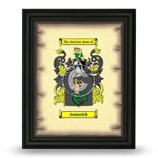 Aemerick Coat of Arms Framed - Black